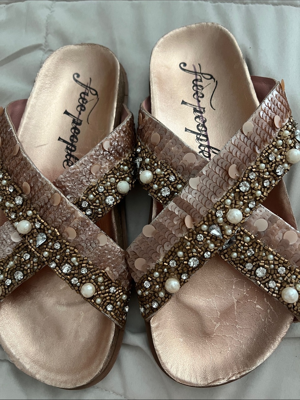 Free People Moon Child slides 37 New. Size 7 - Picture 2 of 5
